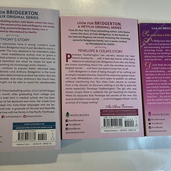 Julia Quinn 3 books like new Bridgerton series Beach reads - Picture 2 of 2
